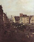 Bernardo Bellotto Ansicht von Dresden, Der Altmarkt von der Seegasse aus oil painting on canvas